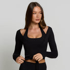 Ballet Wrap Top - Shadow Black