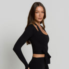 Ballet Wrap Top - Shadow Black