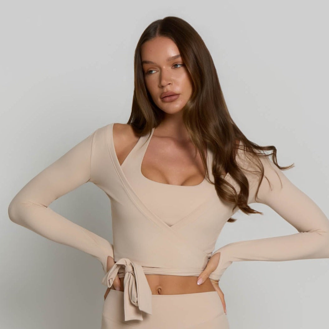 Ballet Wrap Top - Tan
