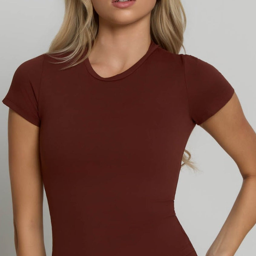 Fitted Tee - Chocolate Brown