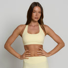 Halter Sports Bra - Buttercream
