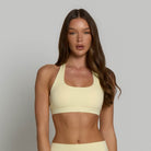 Halter Sports Bra - Buttercream