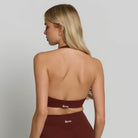 Halter Sports Bra - Chocolate Brown