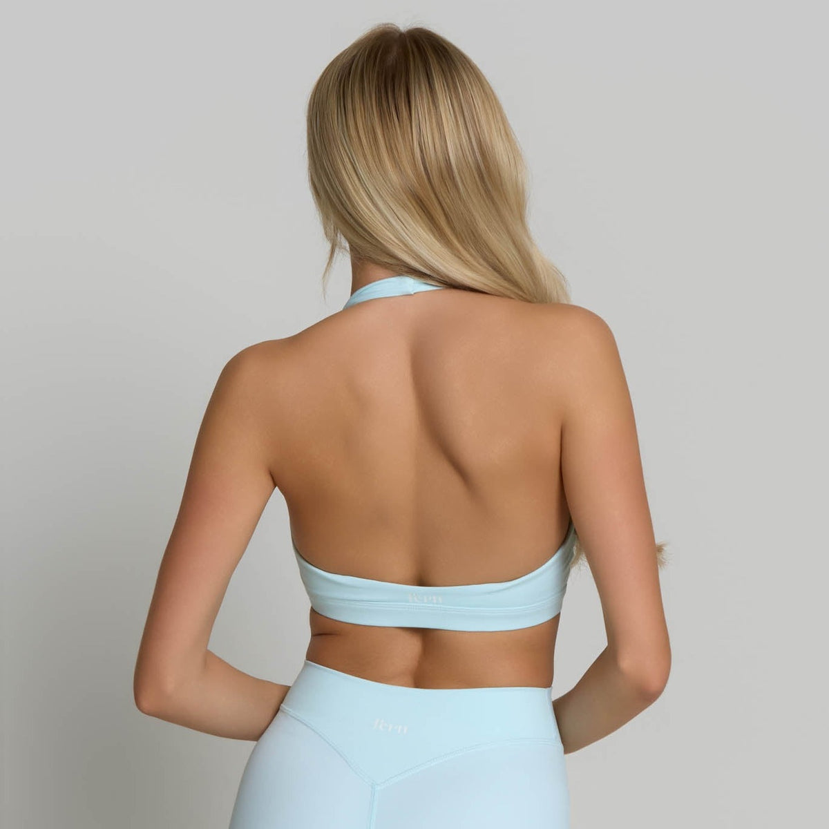 Halter Sports Bra - Powder Blue