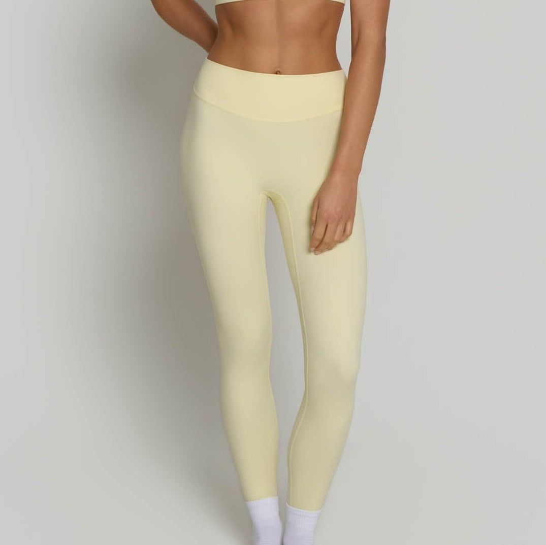 High Waisted Leggings - Buttercream