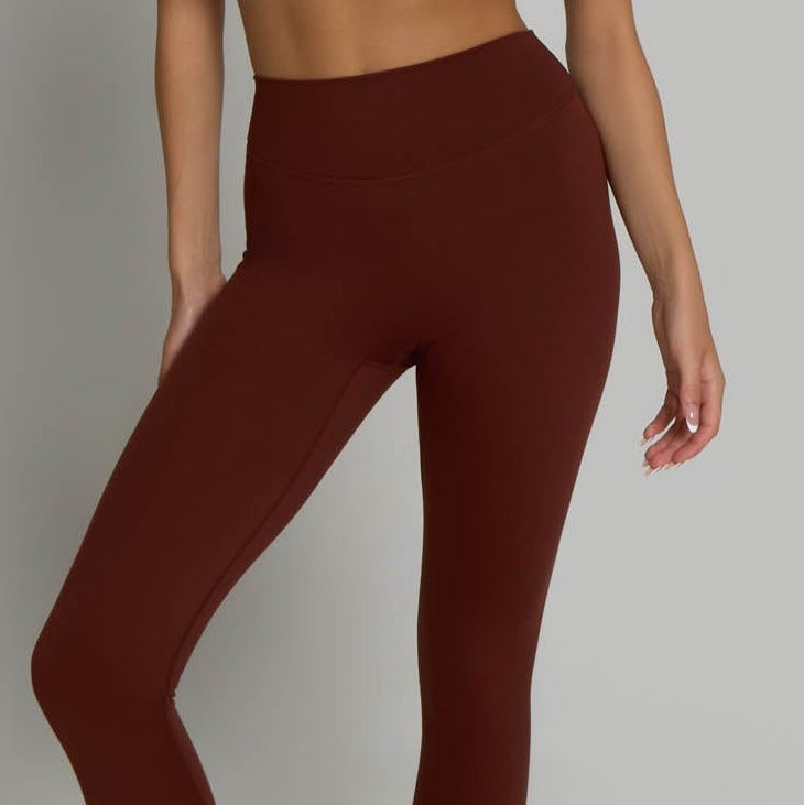 High Waisted Leggings - Chocolate Brown