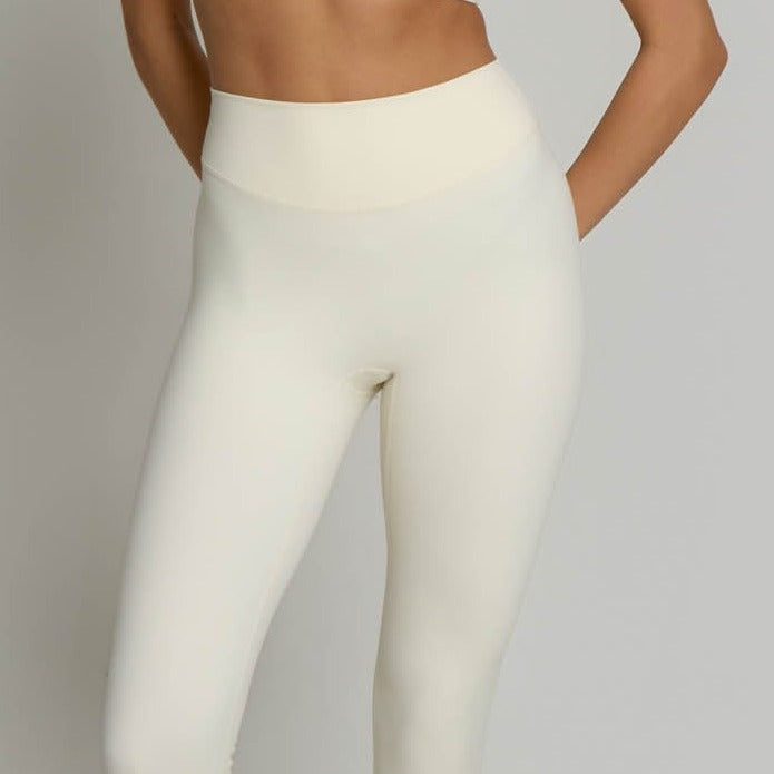High Waisted Leggings - Ivory White