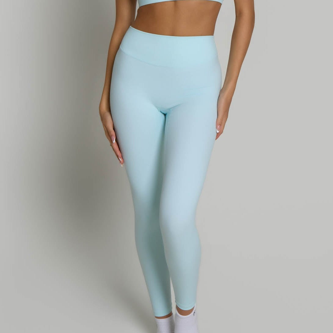High Waisted Leggings - Powder Blue