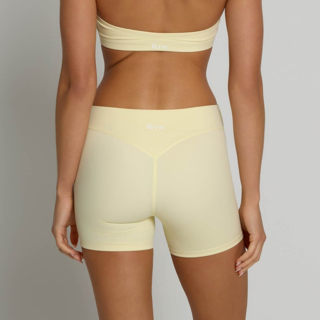 High-Waisted Shorts - Buttercream