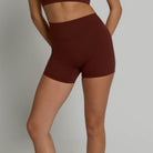 High-Waisted Shorts - Chocolate Brown
