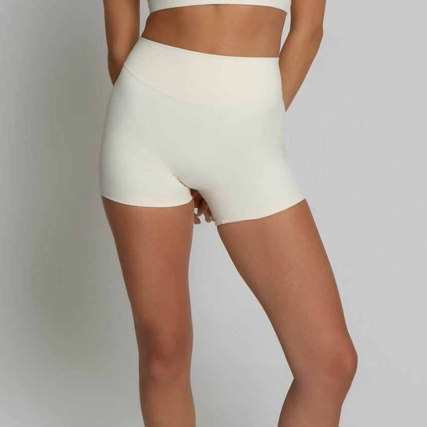 High-Waisted Shorts - Ivory White