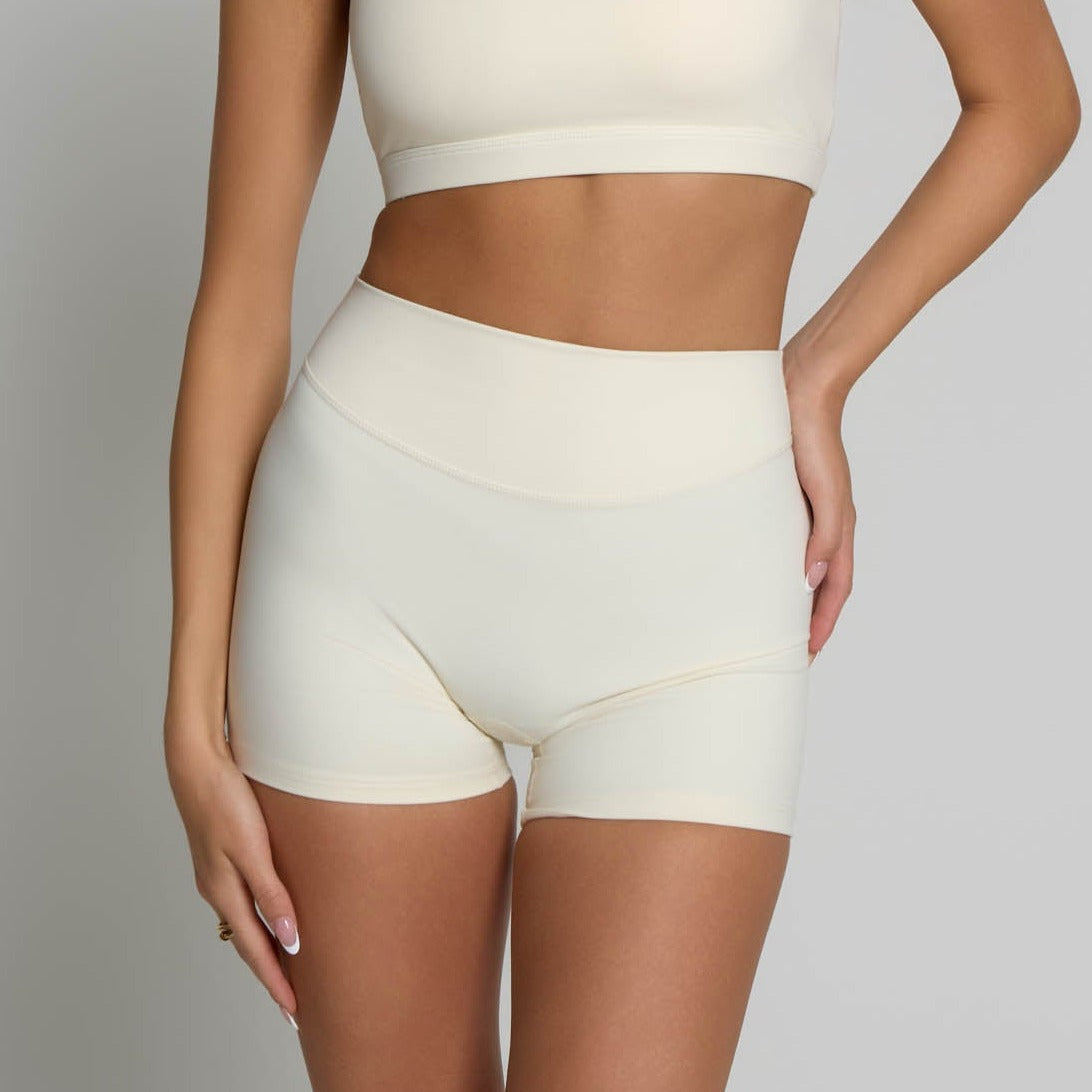 High-Waisted Shorts - Ivory White