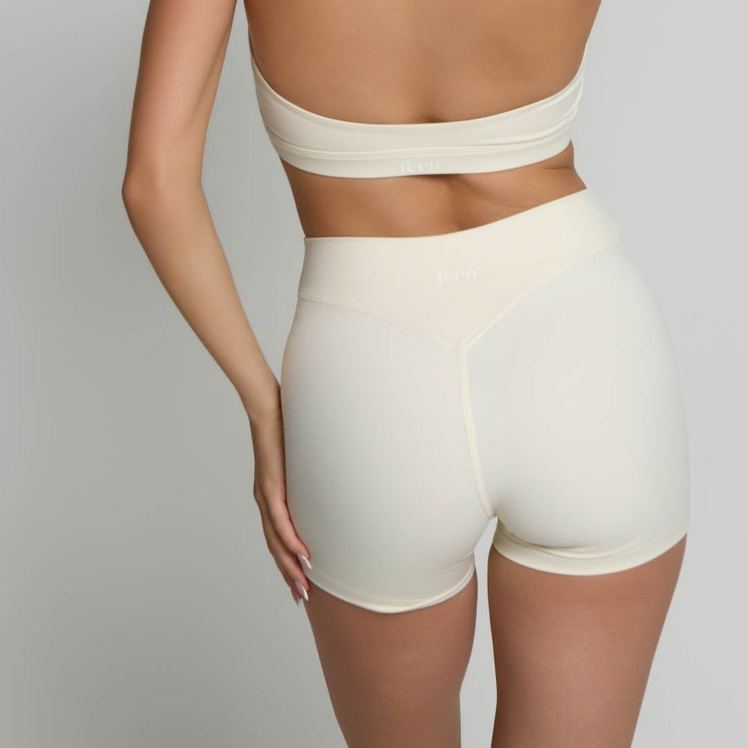 High-Waisted Shorts - Ivory White