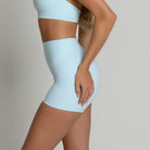 High-Waisted Shorts - Powder Blue