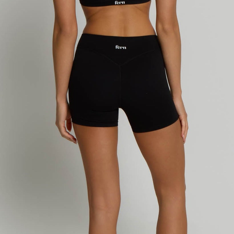 High-Waisted Shorts - Shadow Black