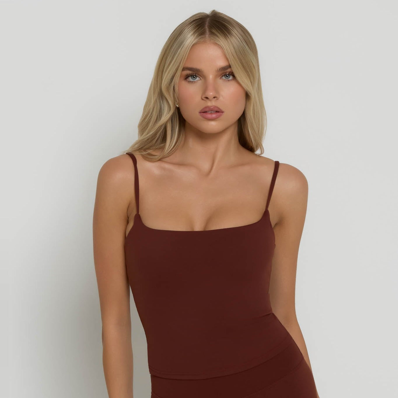 Square Neck Vest - Chocolate Brown