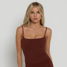 Square Neck Vest - Chocolate Brown