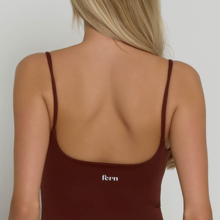 Square Neck Vest - Chocolate Brown