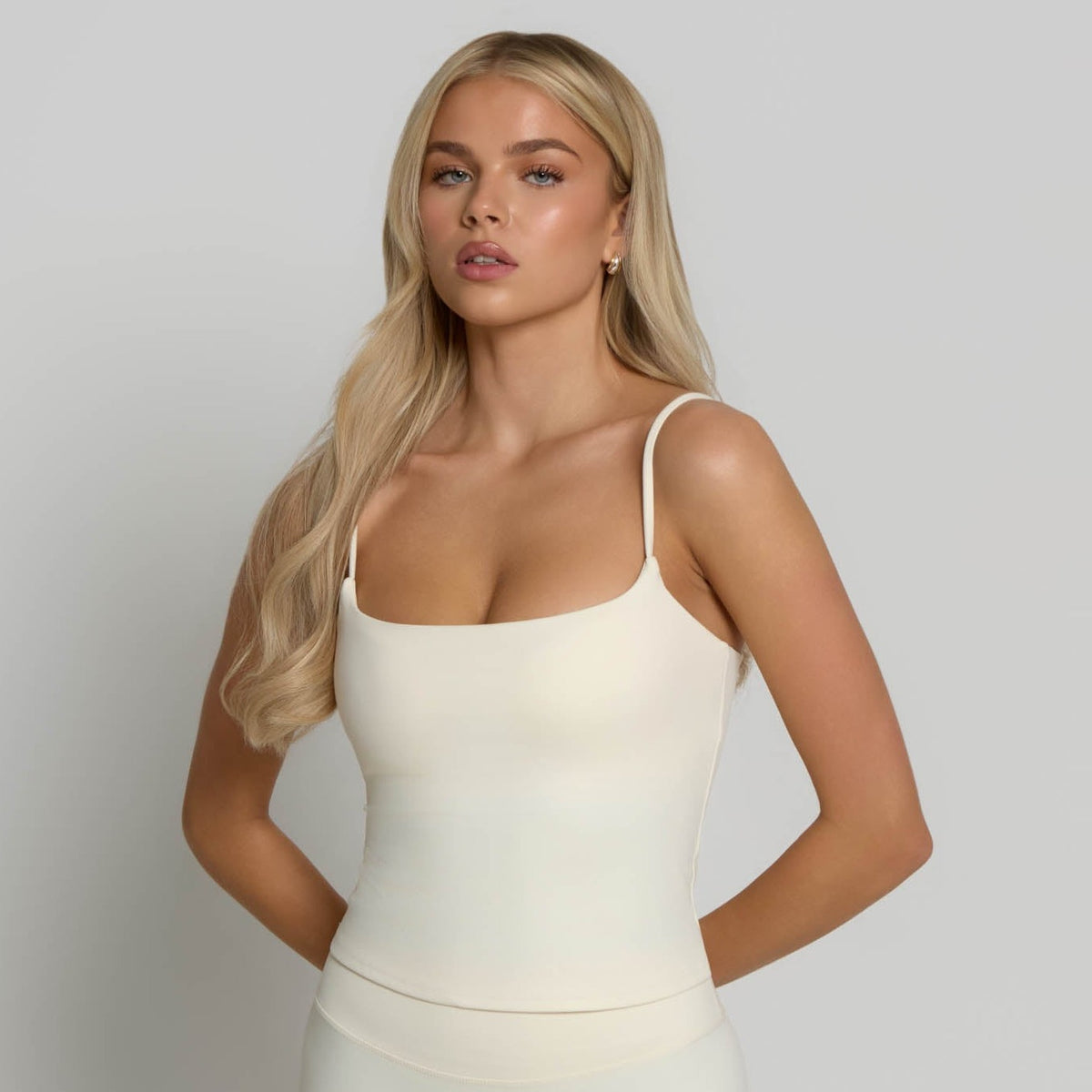 Square Neck Vest - Ivory White