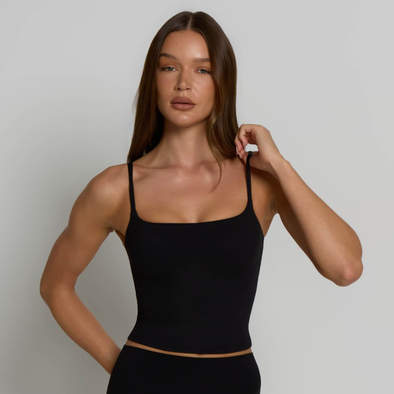 Square Neck Vest - Shadow Black