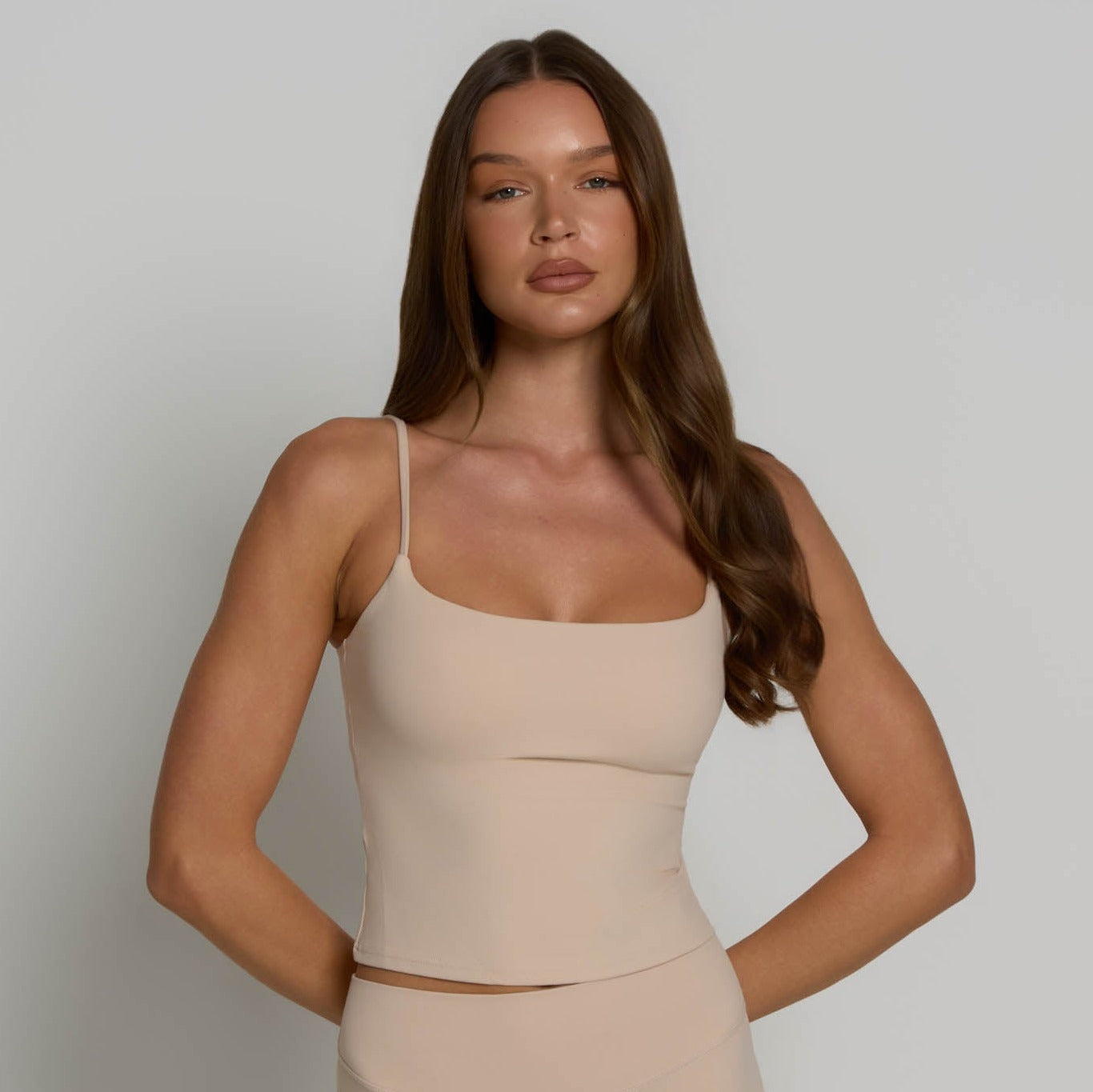 Square Neck Vest - Tan