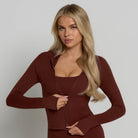 Zip-Up Jacket - Chocolate Brown