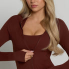 Zip-Up Jacket - Chocolate Brown