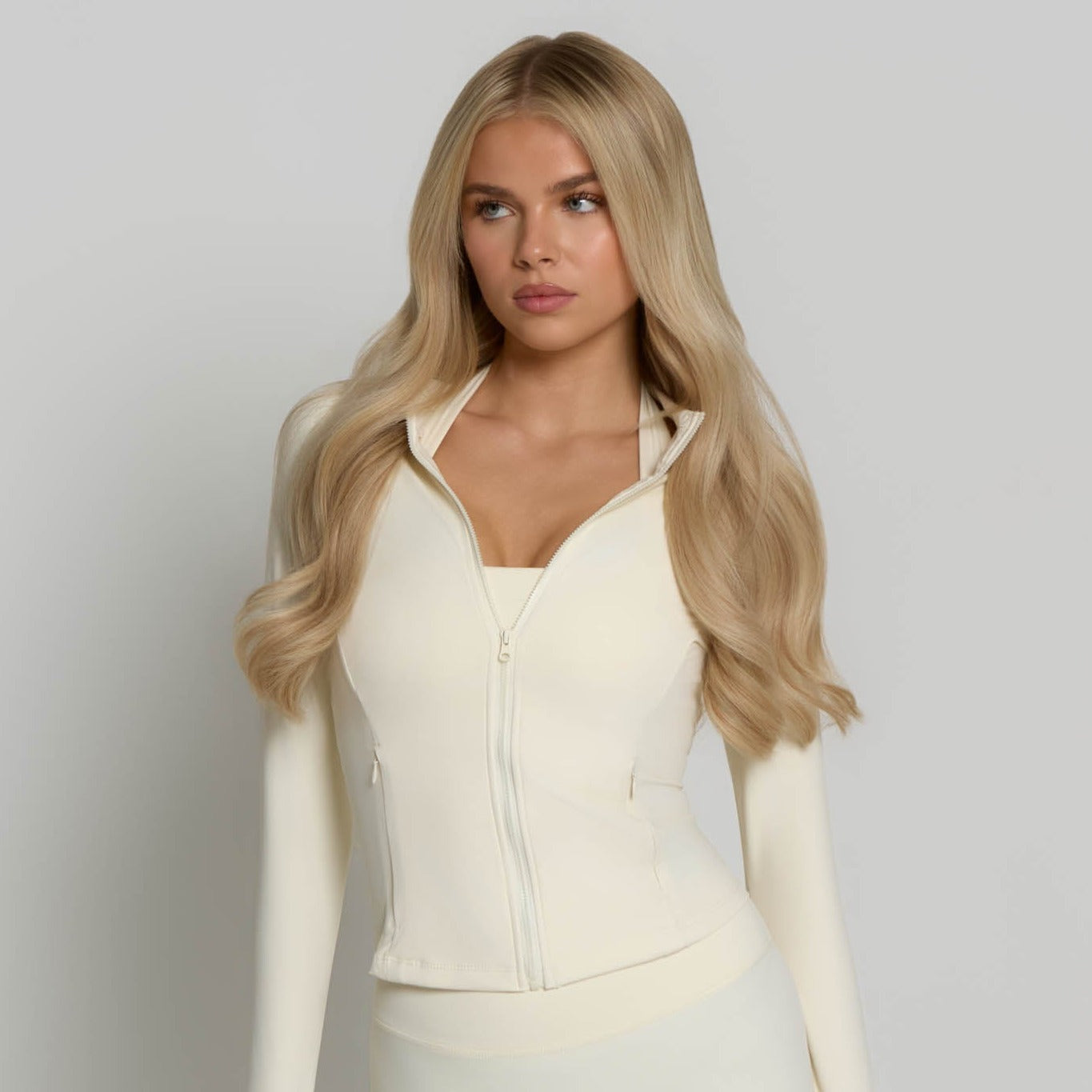 Zip-Up Jacket - Ivory White
