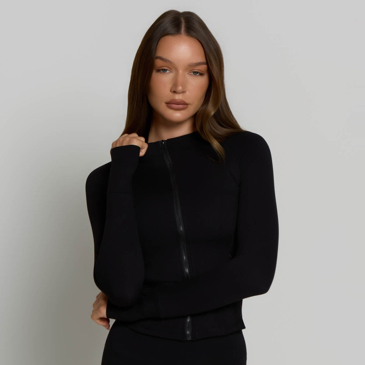 Zip-Up Jacket - Shadow Black