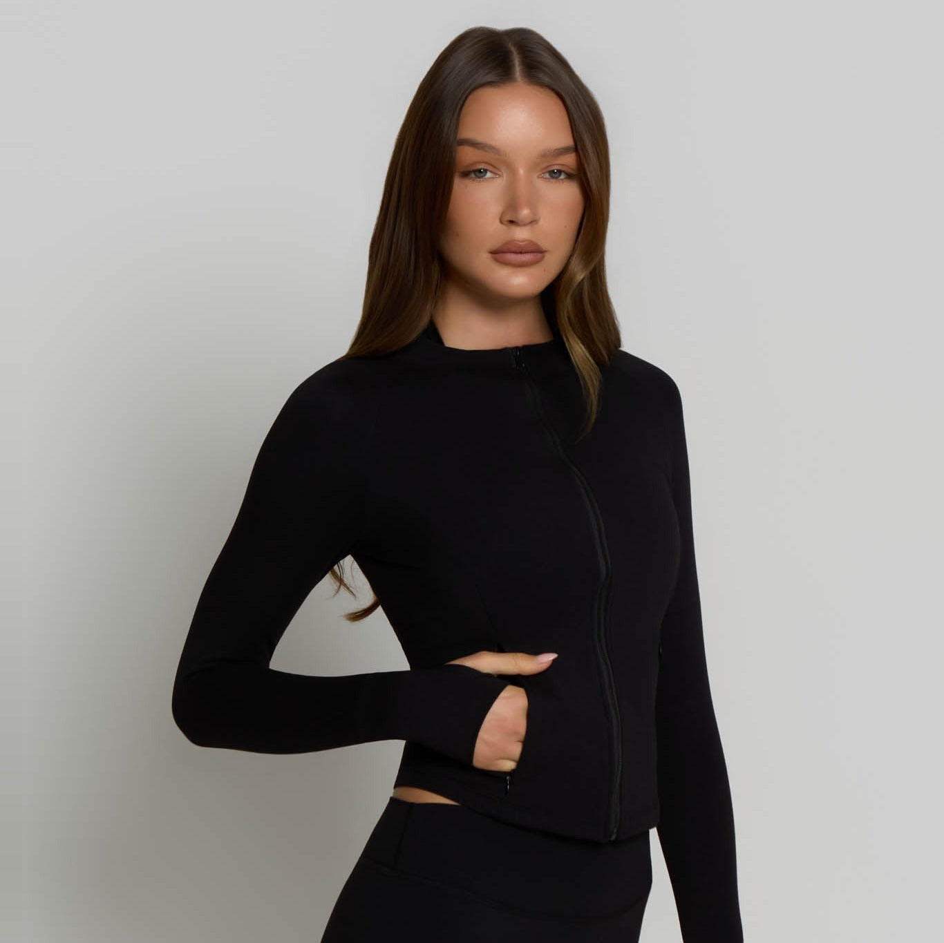 Zip-Up Jacket - Shadow Black