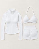 supersculpt-bra-shorts-jacket-set-white flat lay