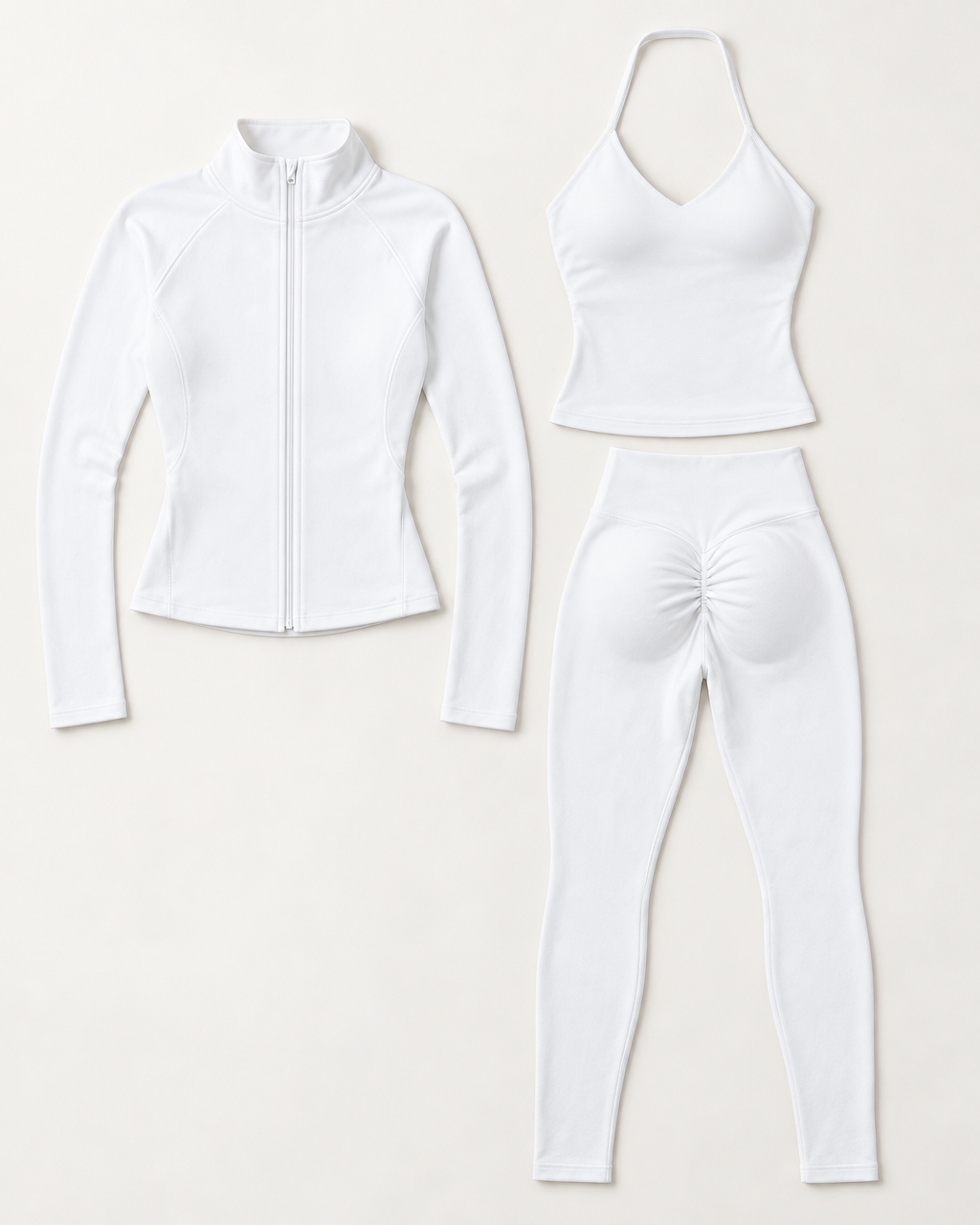 supersculpt-tank-leggings-jacket-set-white flat lay