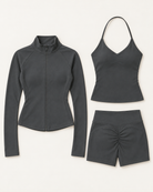 supersculpt-tank-shorts-jacket-set-slate-grey flat lay